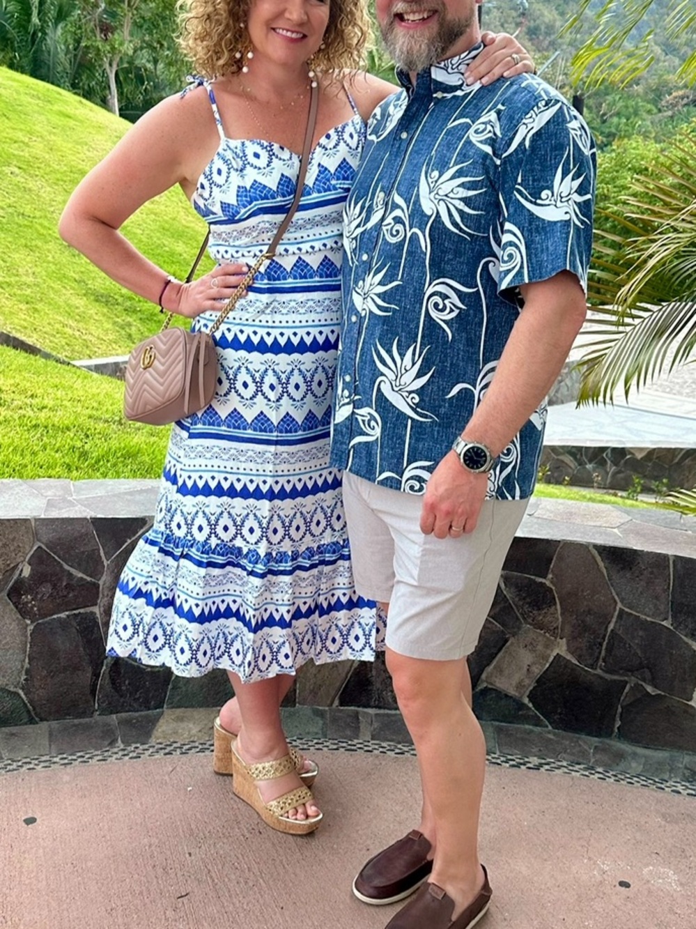 Kenny Flowers “The Espana” Blue and White Patterned Sundress XL